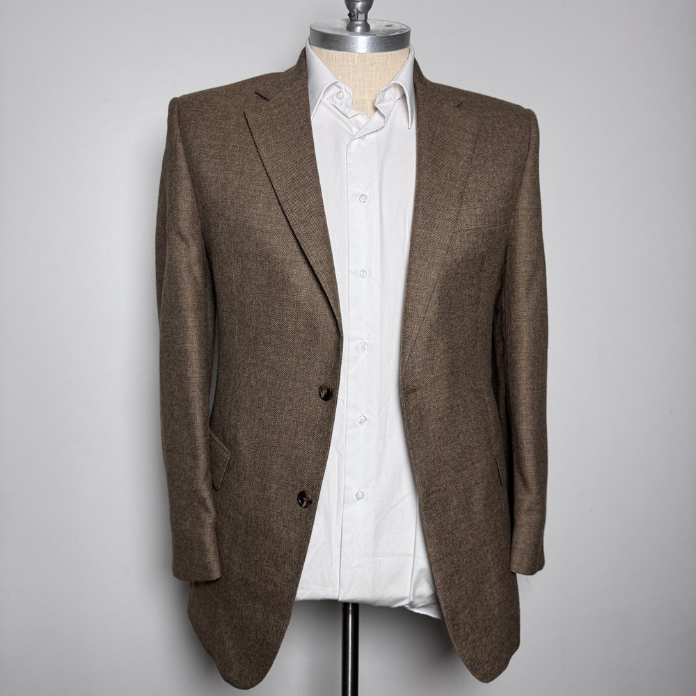 Jos. A. Bank Blazer Mens 42L Brown Solid 100% Wool Two-Button Sport Coat‎